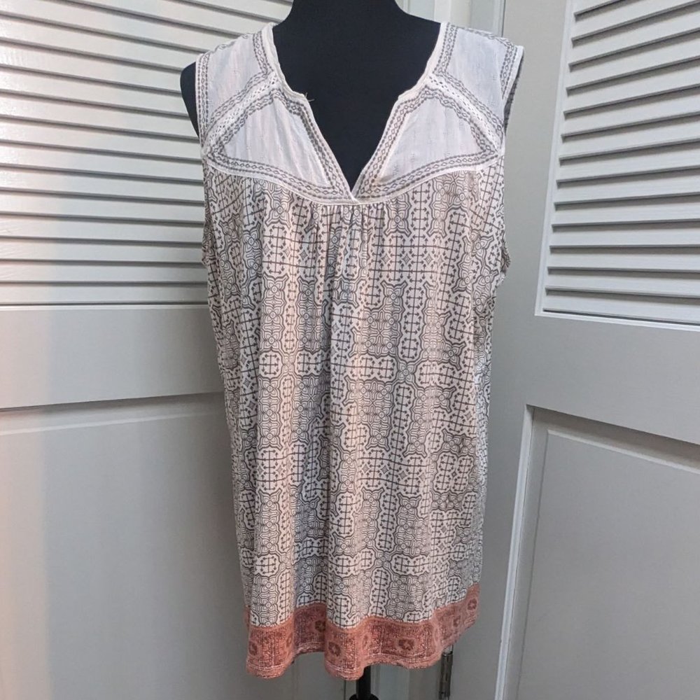 Women's Sleeveless Swing Top - Size 1X - Beige